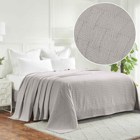 Basketweave Classic Farmhouse All-Season Cotton Blanket