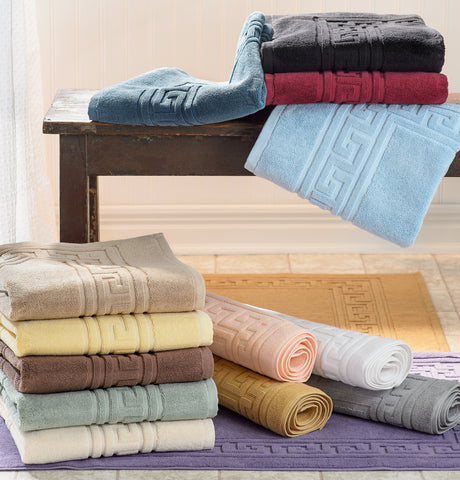 Egyptian Cotton Bath Mat Set of 2 Greek Key Infinity Border