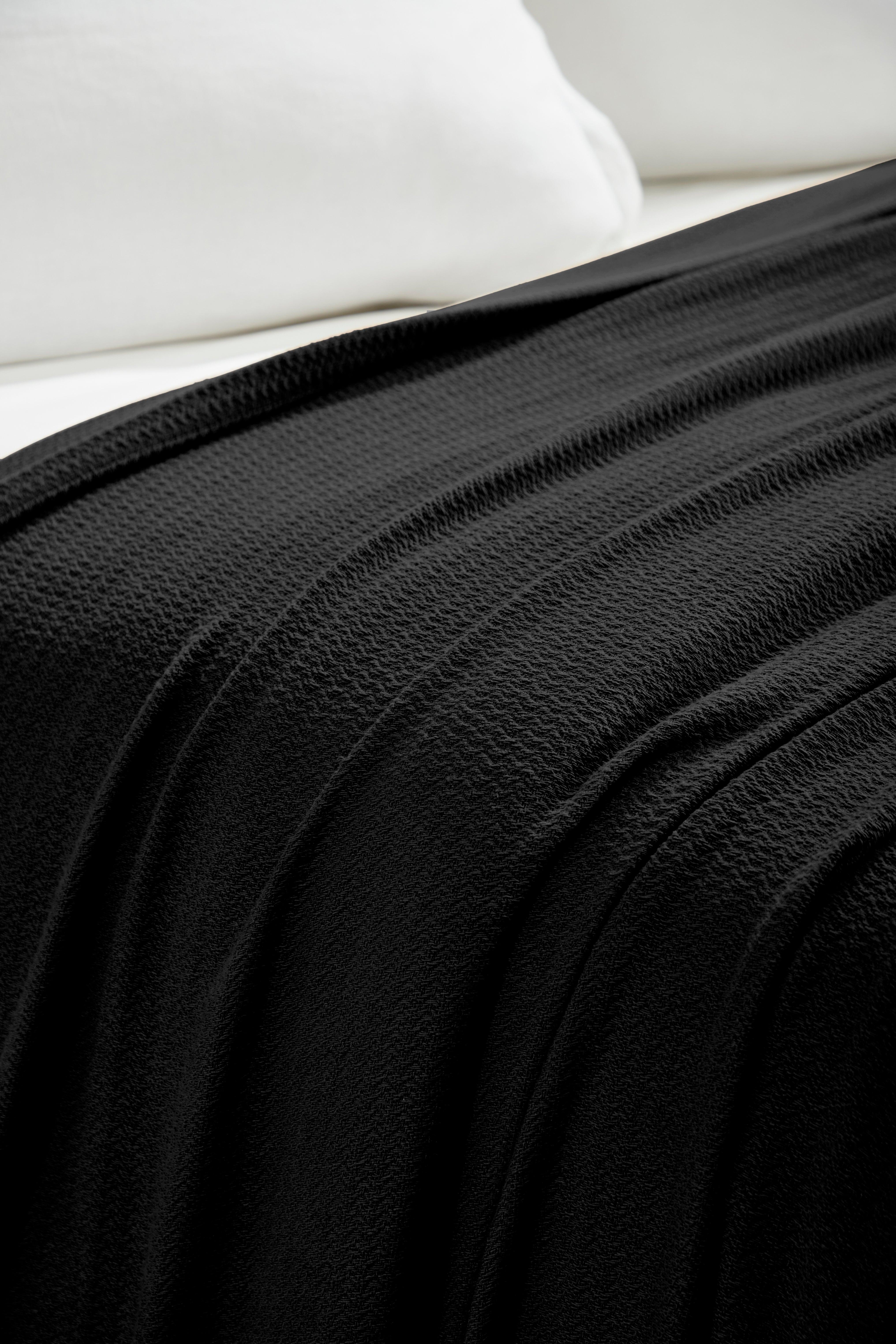 Waffle Weave Honeycomb Knit Soft Solid Textured Cotton Blanket