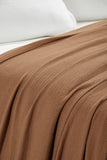 Waffle Weave Honeycomb Knit Soft Solid Textured Cotton Blanket