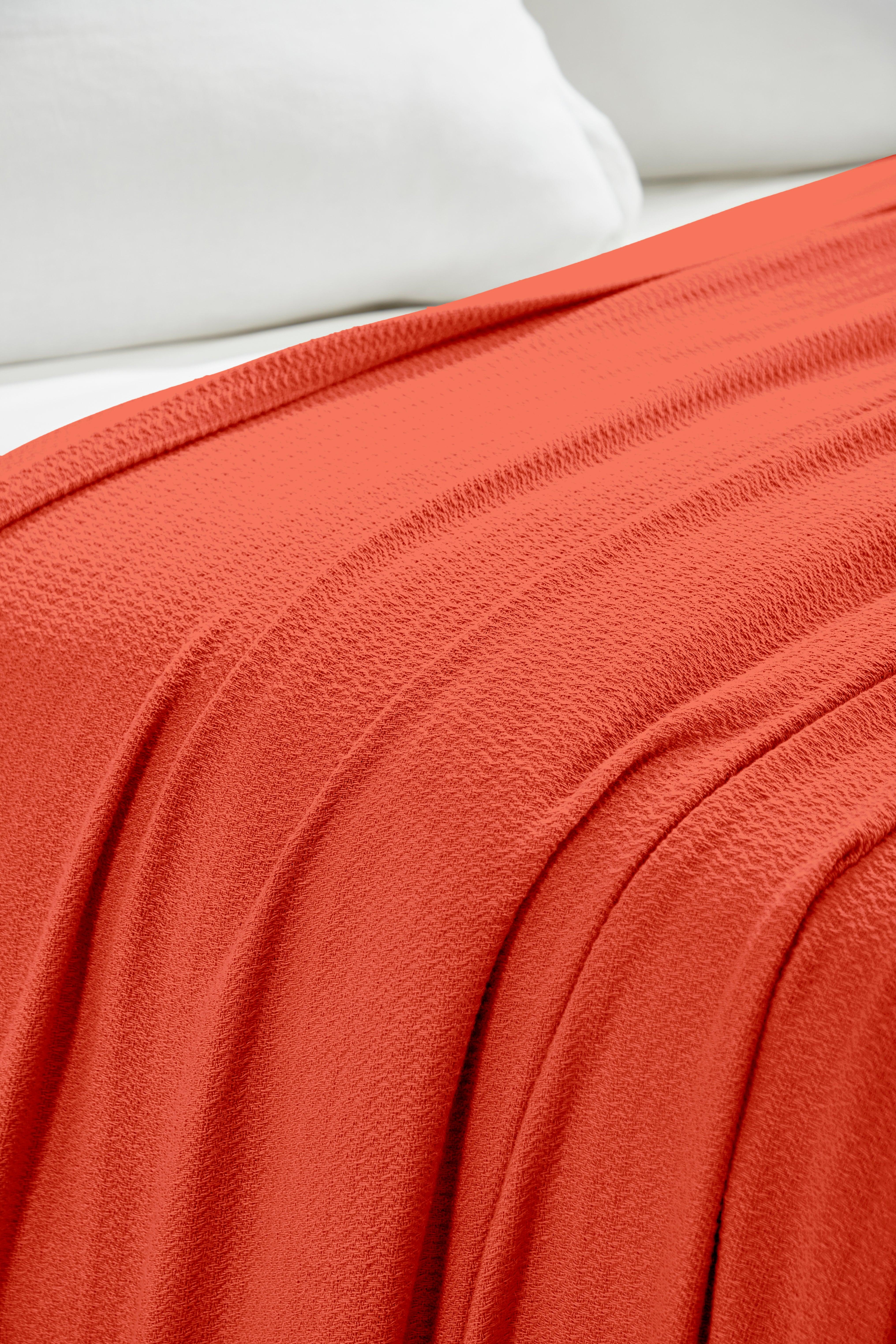 Waffle Weave Honeycomb Knit Soft Solid Textured Cotton Blanket