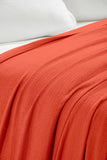 Waffle Weave Honeycomb Knit Soft Solid Textured Cotton Blanket