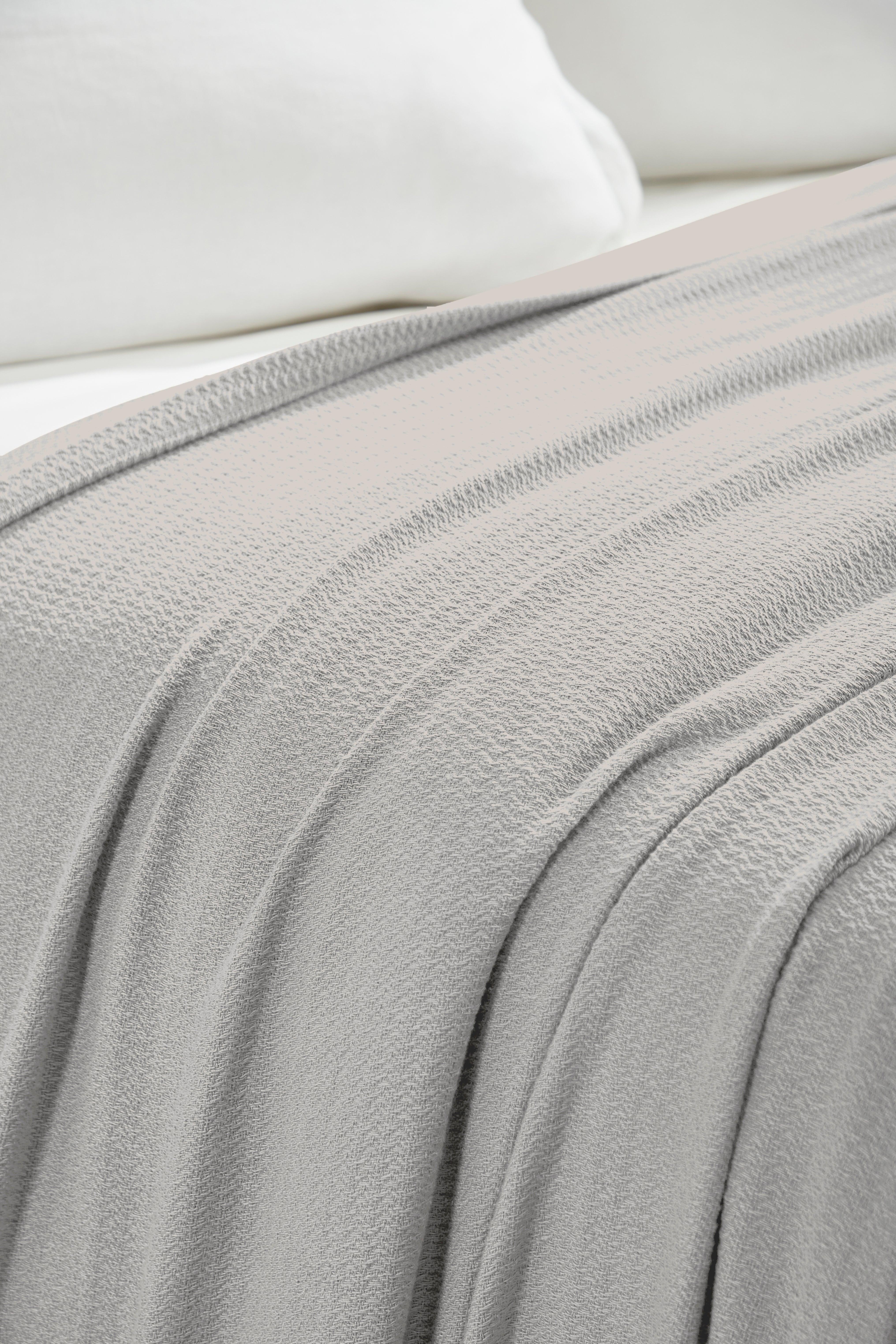 Waffle Weave Honeycomb Knit Soft Solid Textured Cotton Blanket