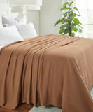Waffle Weave Honeycomb Knit Soft Solid Textured Cotton Blanket