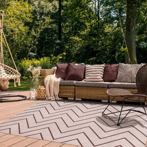 Contemporary Chevron Zig-Zag Indoor Outdoor Area Rug