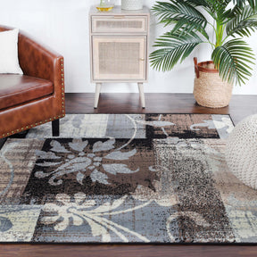 Pastiche Contemporary Floral Patchwork Indoor Area Rug or Runner