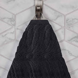 Chevron Zero-Twist Cotton Jacquard and Solid Towel Set 6 Piece