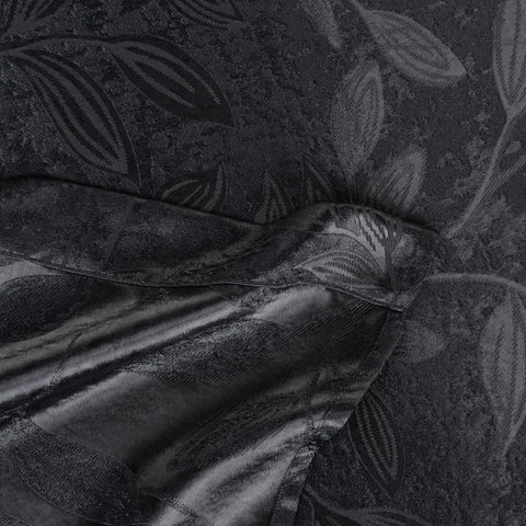 Blackout Curtains Leaves Pattern Room Darkening Grommet 2 Panels