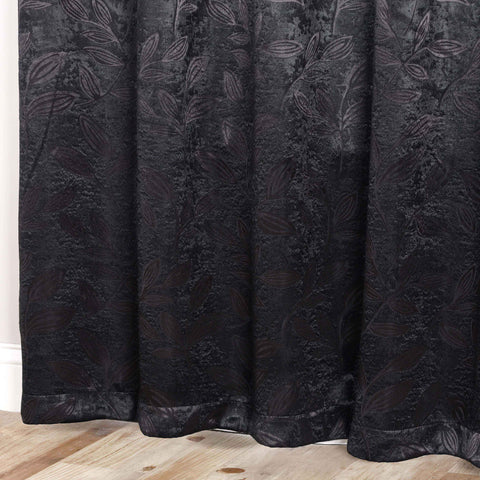 Blackout Curtains Leaves Pattern Room Darkening Grommet 2 Panels