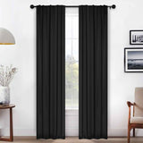 Solid Room Darkening Blackout Curtain Panels, Back Tabs, Set of 2
