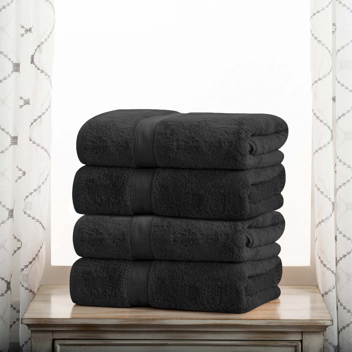 Egyptian Cotton Plush Heavyweight Bath Towel Set of 4