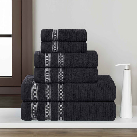 Zero Twist Cotton Ribbed Towel Set 6-Piece - Brea