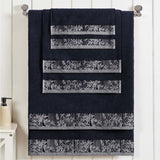 Wisteria Cotton Medium Weight Floral Jacquard Border 6 Piece Towel Set