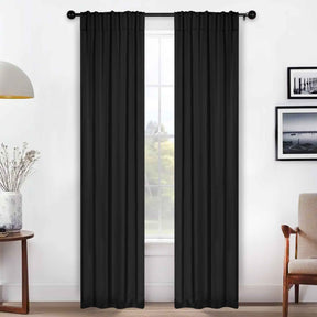 Solid Room Darkening Blackout Curtain Panels, Back Tabs, Set of 2