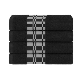 Larissa Cotton Geometric Border Bath Towel Set of 4
