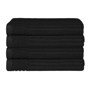 Soho Ribbed Cotton Absorbent Bath Towel Set of 4