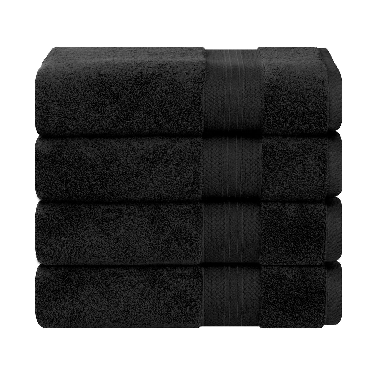 Aria Turkish Cotton Solid Heavyweight Plush Bath Towel Set of 4