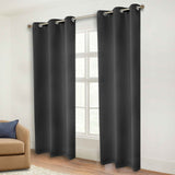 Classic Modern Solid Room Darkening Blackout Curtain Panels, Set of 2