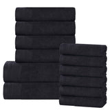Cotton Waffle Border Towel Set 12-Piece - Honeycomb