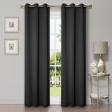 Solid Machine Washable Room Darkening Blackout Curtains, Set of 2