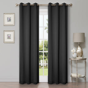 Solid Machine Washable Room Darkening Blackout Curtains, Set of 2