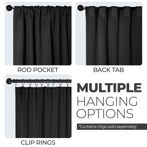 Blackout Window Curtains Solid Room Darkening Back Tab Set of 2