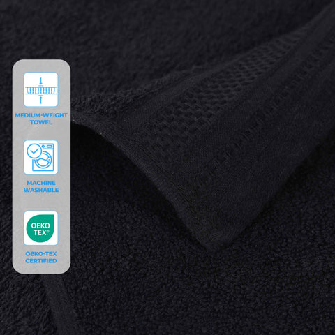 Honeycomb Textured Waffle Border Cotton 3 Piece Towel Set