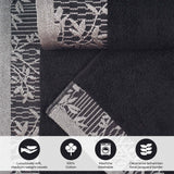 Wisteria Cotton Medium Weight Floral Jacquard Border 3 Piece Towel Set