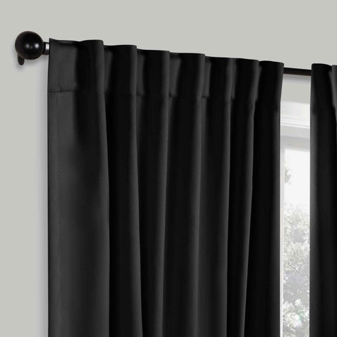 Blackout Window Curtains Solid Room Darkening Back Tab Set of 2