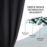 Solid Machine Washable Room Darkening Blackout Curtains, Set of 2