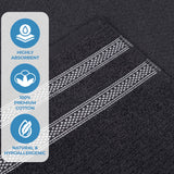 Brea Zero Twist Cotton Ribbed Geometric Border 12 Piece Towel Set