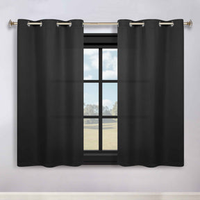 Classic Modern Solid Room Darkening Blackout Curtain Panels, Set of 2