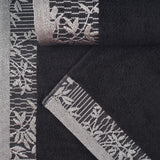 Cotton Floral Jacquard Border Bath Towel Set of 4 - Wisteria