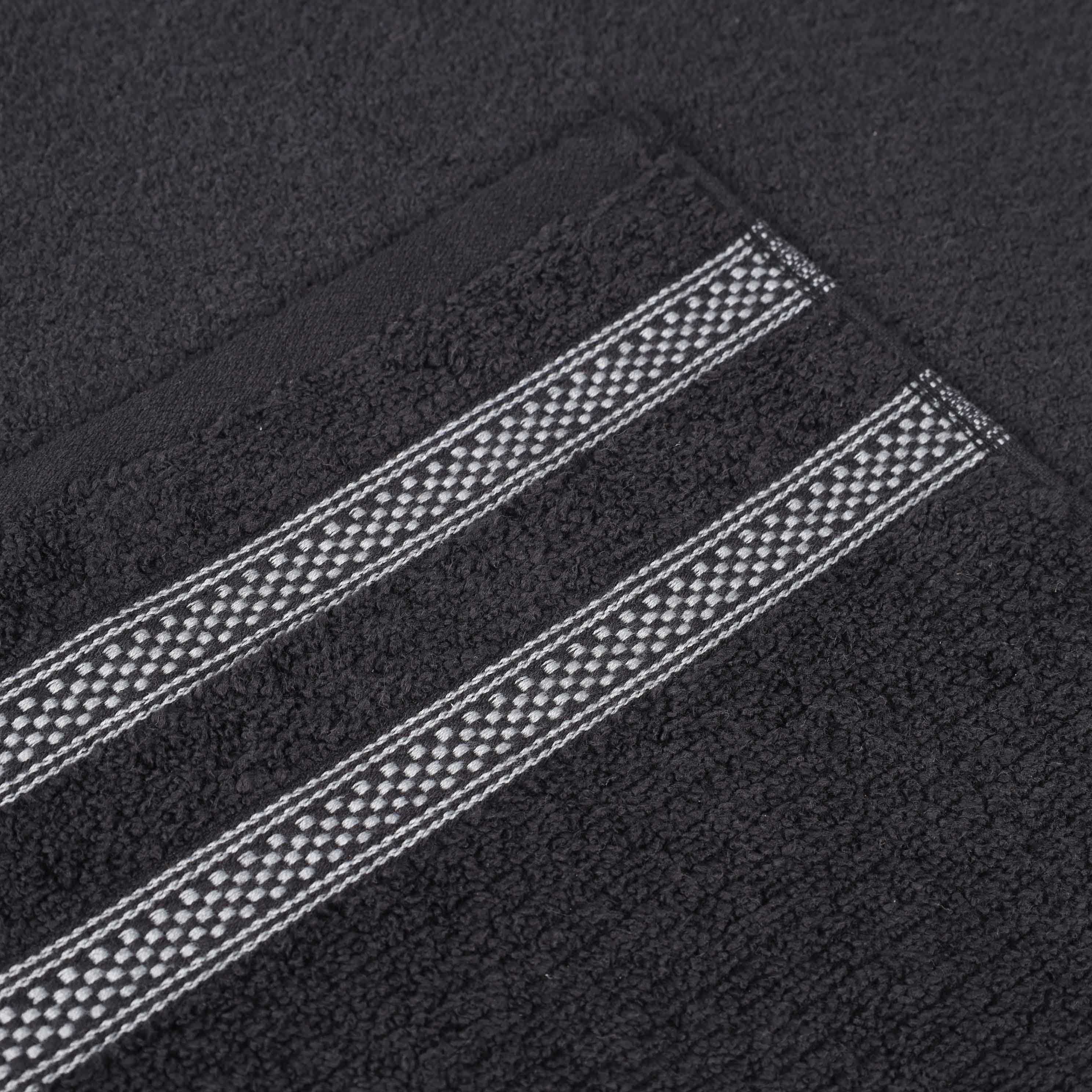 Brea Zero Twist Cotton Ribbed Geometric Border 12 Piece Towel Set