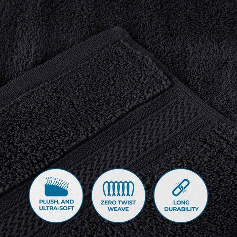 Chevron Zero-Twist Cotton Jacquard and Solid Towel Set 6 Piece