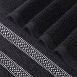 Brea Zero Twist Cotton Ribbed Geometric Border 12 Piece Towel Set