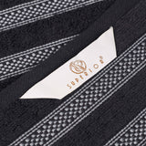 Brea Zero Twist Cotton Ribbed Geometric Border 12 Piece Towel Set