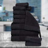 Wisteria Cotton Medium Weight Floral Jacquard Border 12 Piece Towel Set