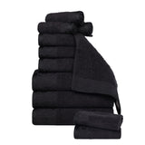 Wisteria Cotton Medium Weight Floral Jacquard Border 12 Piece Towel Set