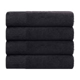 Cotton Floral Jacquard Border Bath Towel Set of 4 - Wisteria