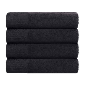 Wisteria Cotton Medium Weight Floral Jacquard Bath Towels, Set of 4