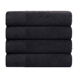 Cotton Floral Jacquard Border Bath Towel Set of 4 - Wisteria