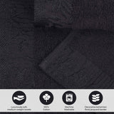 Cotton Floral Jacquard Border Bath Towel Set of 4 - Wisteria