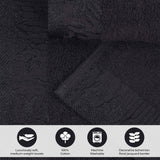 Cotton Floral Jacquard Border Bath Towel Set of 4 - Wisteria