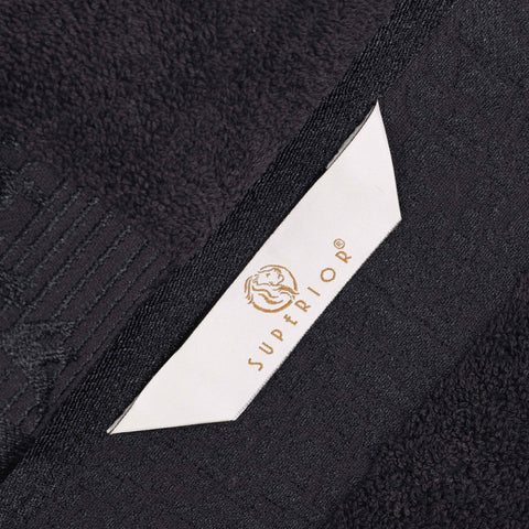 Cotton Floral Jacquard Border Bath Towel Set of 4 - Wisteria