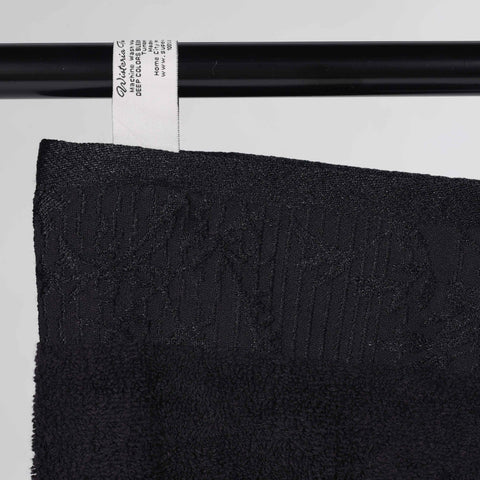 Cotton Floral Jacquard Border Bath Towel Set of 4 - Wisteria