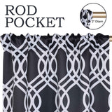 Ribbon Trellis Washable Room Darkening Blackout Curtains, Set of 2