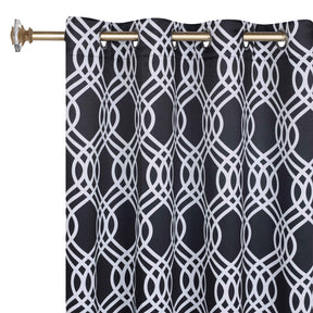 Ribbon Trellis Washable Room Darkening Blackout Curtains, Set of 2
