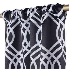 Ribbon Trellis Washable Room Darkening Blackout Curtains, Set of 2