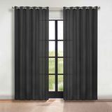 Classic Modern Solid Room Darkening Blackout Curtain Panels, Set of 2